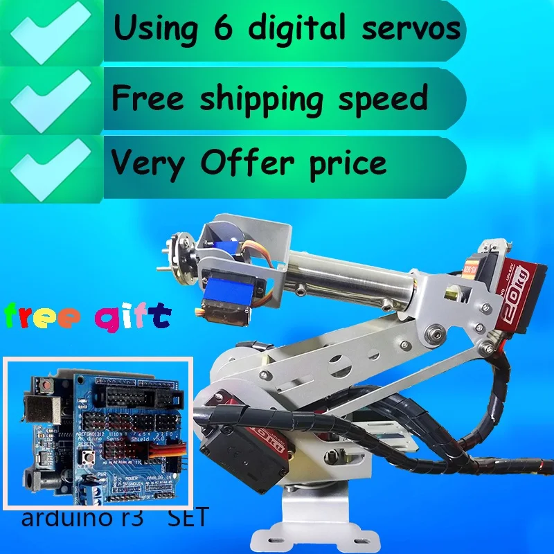 Полностью Собранный робот Arduino Robot 6 DOF роботизированная рука высококачественный