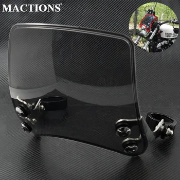 

39mm Smoke Windshield Motorcycle Adjustable Windscreen Custom Compact Sport Wind Deflector For Harley Sportster XL 1200 883