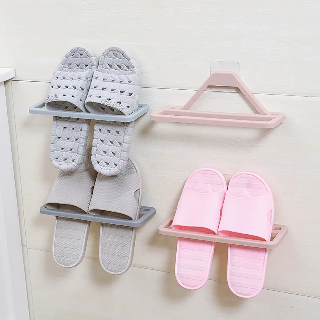 Storage Holder Home Plastic Wall Hanging Hanger Slippers Shelf Storage ...