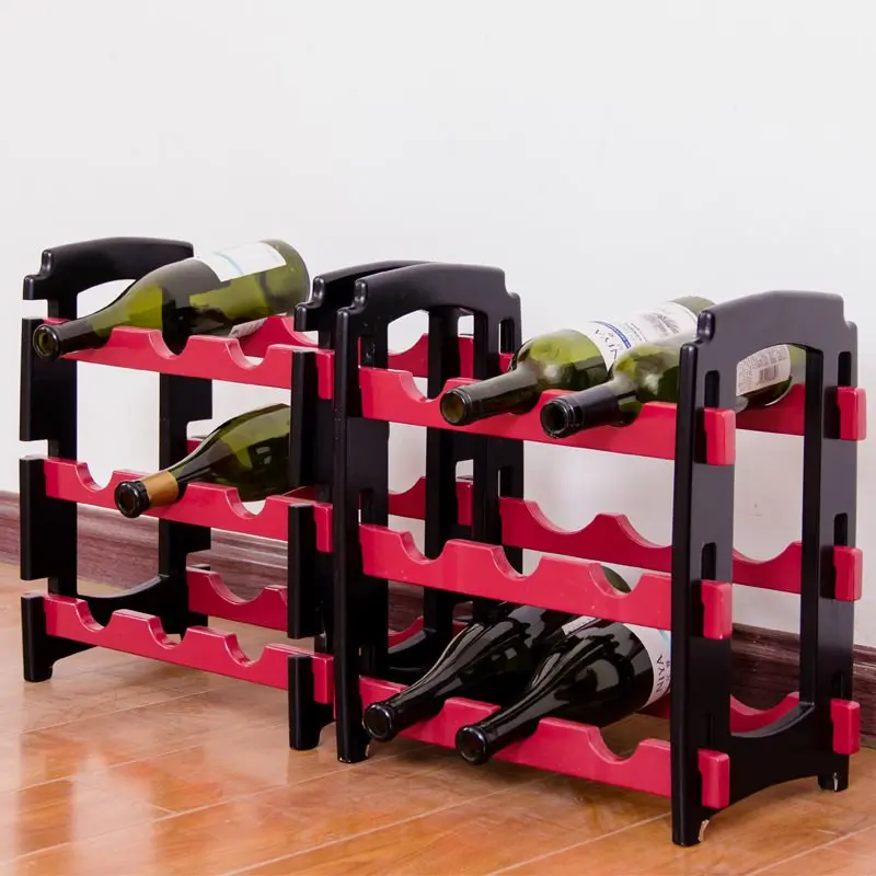 Folding Bamboo Wine Rack Floor Mount 18 Bottle Holder Bar/Home Decor Wine Beer Display Storage Shelf Wine Accesories L3120