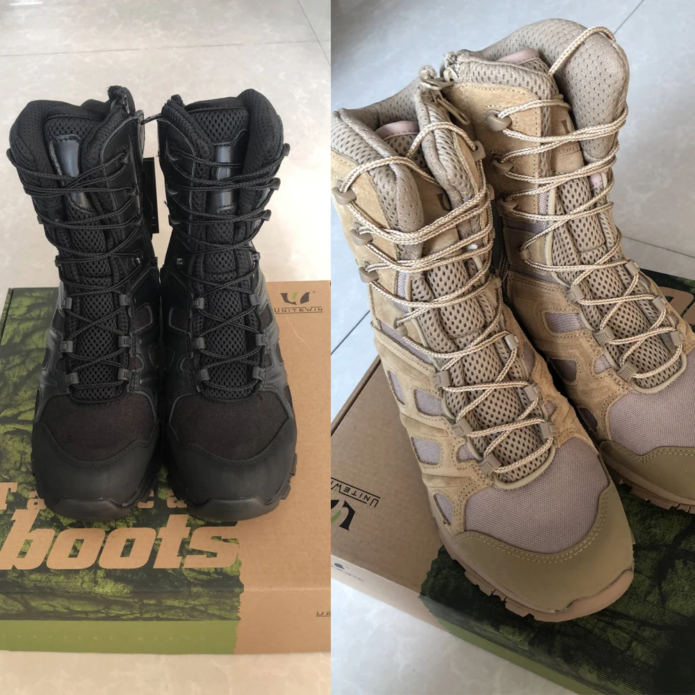 New High Quality Men Military Boots Special Force Tactical Desert Combat Ankle Botas Army Work Safety Shoes Leather Snow Boots