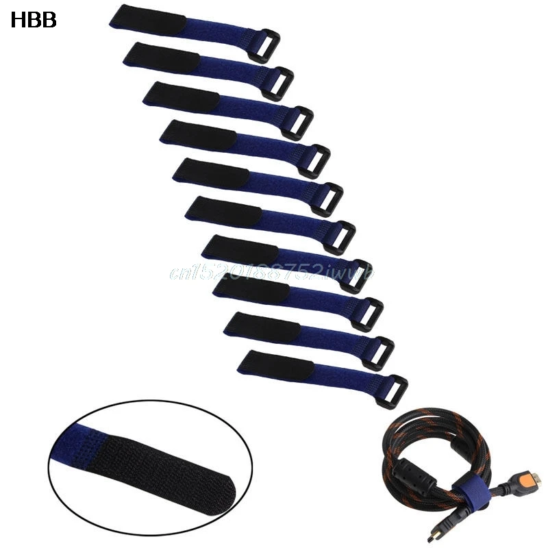 

10X 20*2cm Strong RC Battery Tie Down Strap Reusable Antiskid Cable Straps Blue #T026#