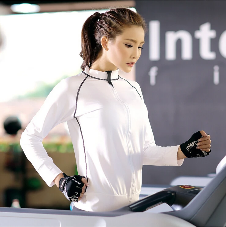 2016 New Sportswear Korean White Female Sports Jacket Women Long Sleeve Running  Jacket Zipper Fitness Workout Clothes|jackets made in china|clothes  treejacket patch - AliExpress