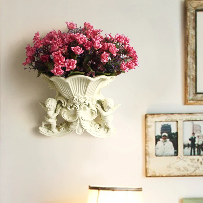 Европейские картины с ангелом Ваза Цветочная композиция подвесная стена внутри