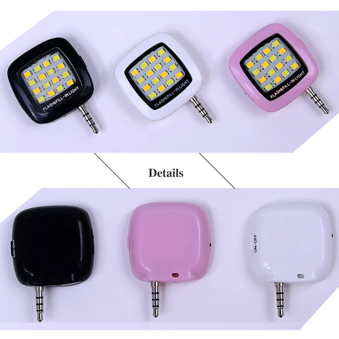 Etmakit мобильный телефон светодиодный светильник-вспышка Регулируемый заполняющий светильник для iPhone 6 6s и телефонов Android Мини селфи синхронизирующий фонарь 16 Светодиодный