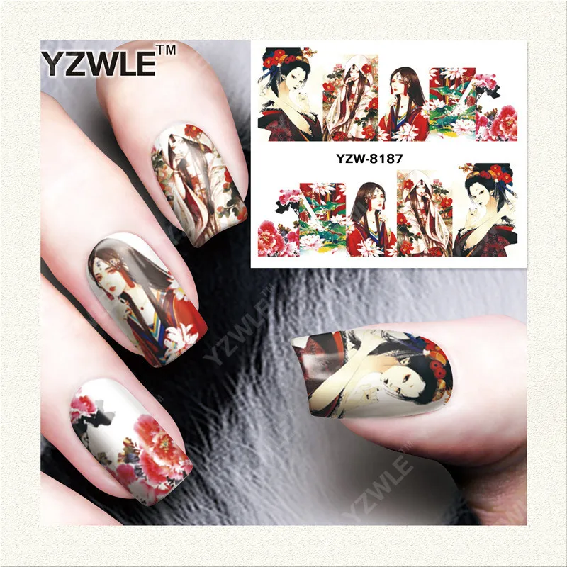 

YWK 1 Sheet DIY Designer Water Transfer Nails Art Sticker / Nail Water Decals / Nail Stickers Accessories (YZW-8187)