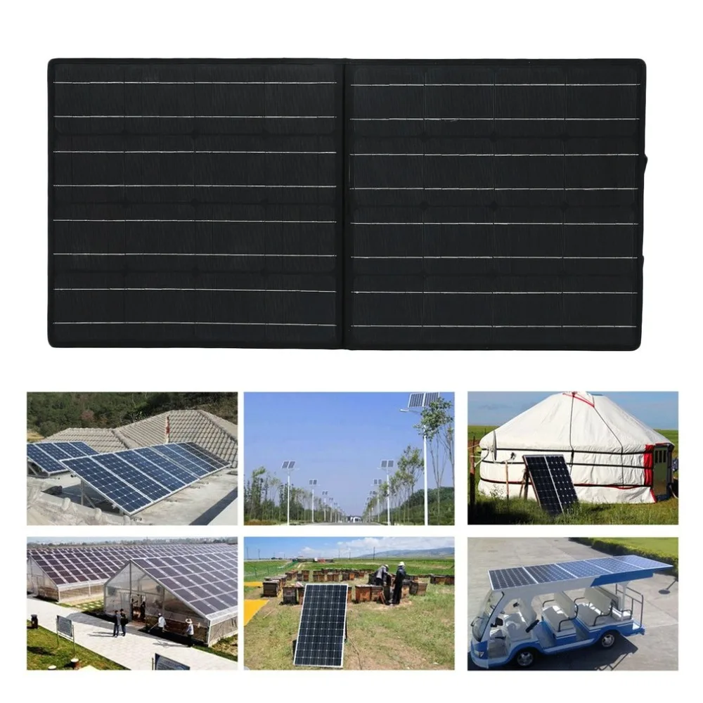 

100W 18V Flexible Folding Solar Panel Monocrystalline Home Camping Power Supply Universal Portable Solar Panels Charging Device