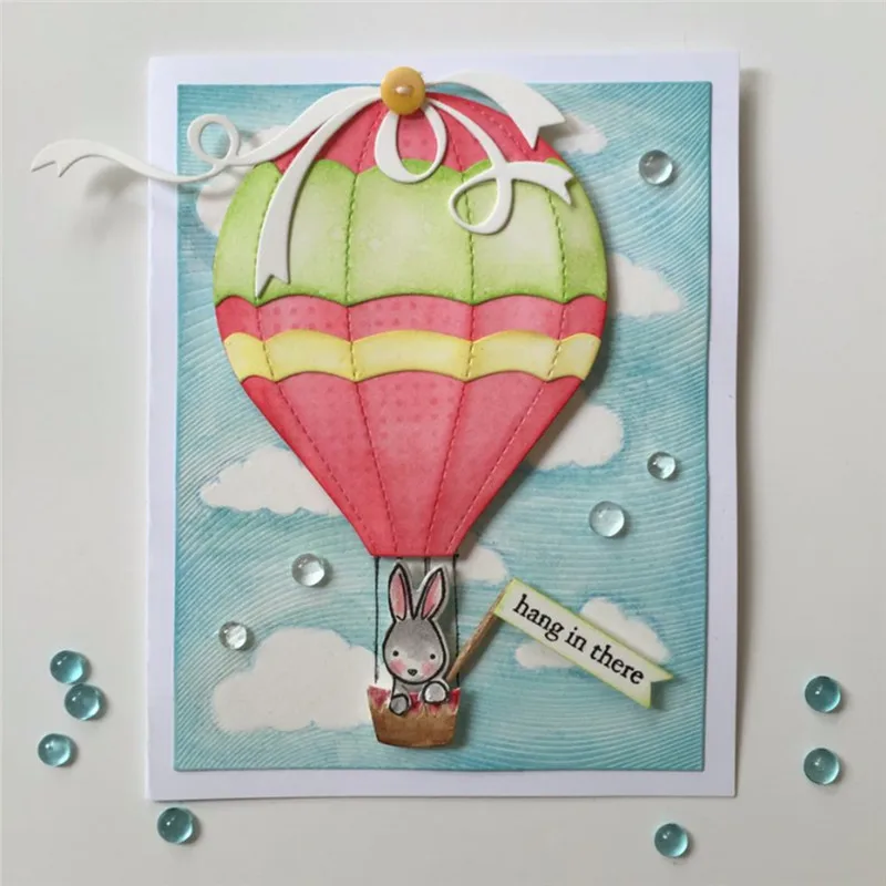 

DiyArts 10Pcs Hot Air Balloons Dies Bright Metal Cutting Dies Embossing Stencil Scrapbook Frame DIY Template Punch Paper Crafts