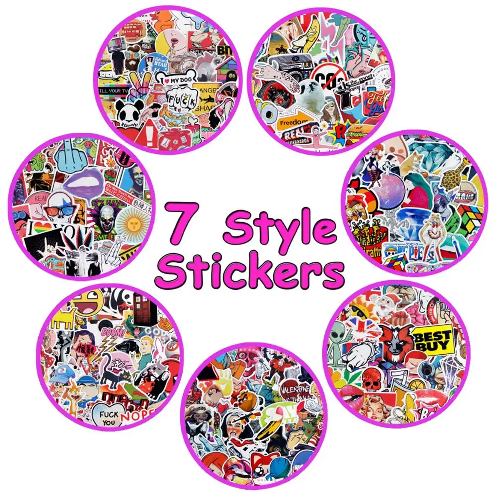 

100 Pcs Not Repeat Stickers Doodle Graffiti Gift For Kids Vinyl Decal DIY Laptop Guitar Luggage Skateboard Funny DIY Stickers