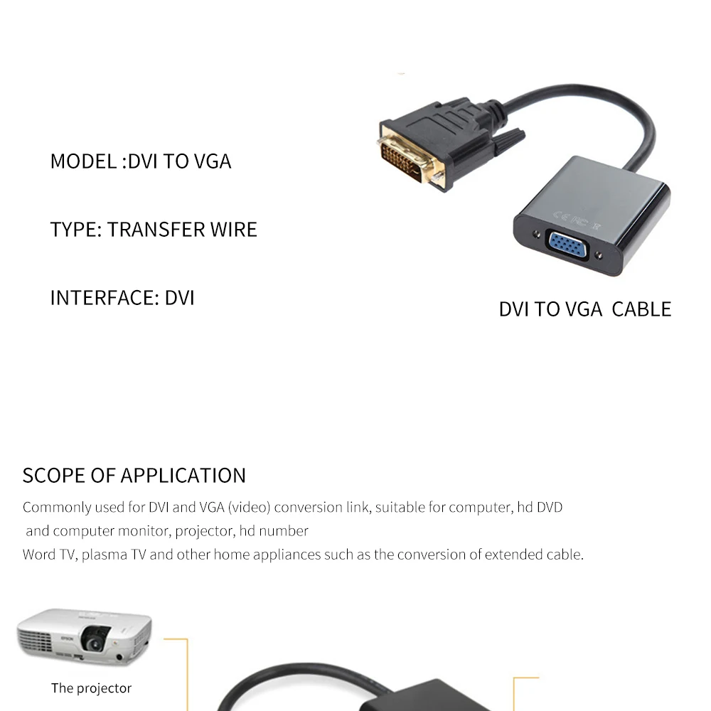 FDBRO DVI в VGA Кабель-адаптер 1080P DVI-D в VGA кабель 24+ 1 25 Pin DVI штекер 15 Pin VGA Женский видео конвертер для ПК Дисплей