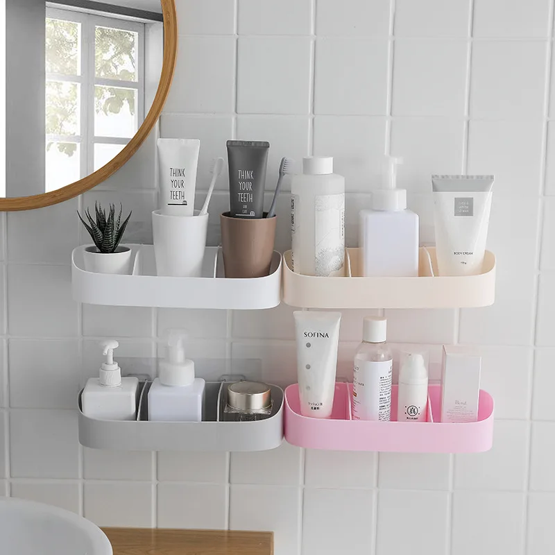 Bathroom Shelf Adhesive Storage Rack Corner Shower Shelf Kitchen Home