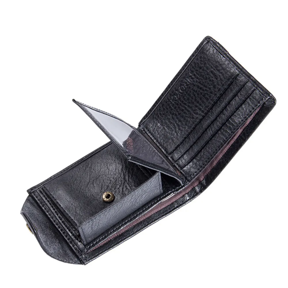 Short Men Wallet PU Leather ID Card Holder Billfold Hasp Purse Wallet Business Men Day Clutch#YL5