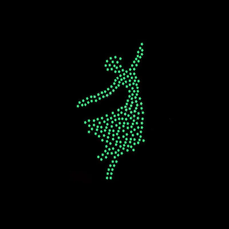 100pcsbag Luminous Star Stickers Bedroom Fluorescent Painting Toy stickers Glow in the Dark  Decoration Toys for Kids Children (2)