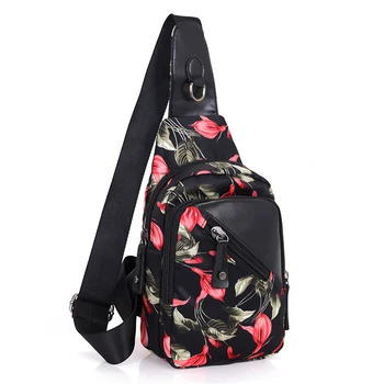 

5PCS / LOT Spring New Women Travel Chest Bag Casual Floral Pack Handbag Messenger Crossbody PU Leather Bag Fashion Shoulder Bags