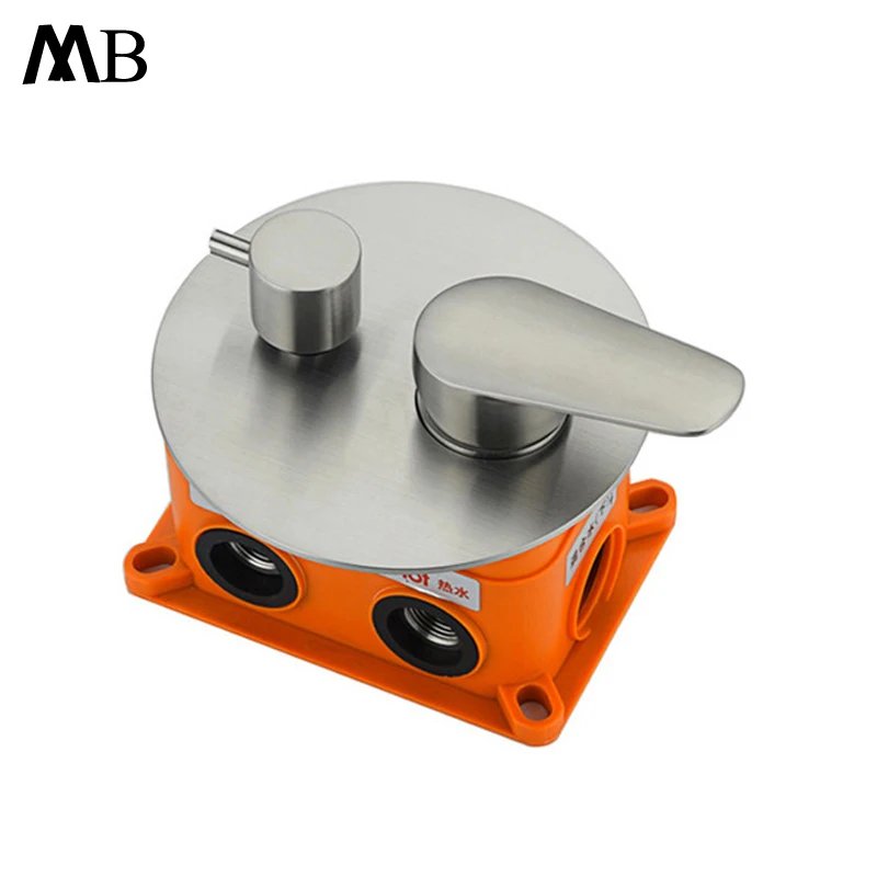 

Hot Cold Mixer Shower Faucets Brushed Mixing Valve Bathroom Shower Valve With Embedded box Concealed Wall Mounted