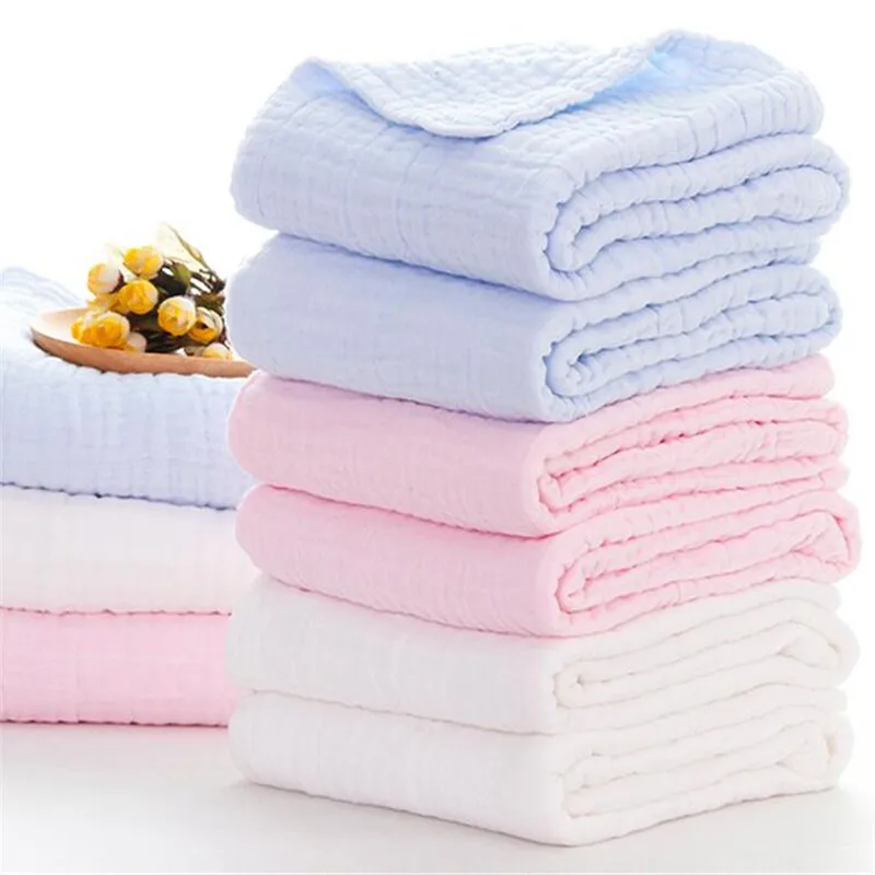 Solid Gauze 1PC Adult Kids Large 110*110cm Bath Towel Cotton Soft Super