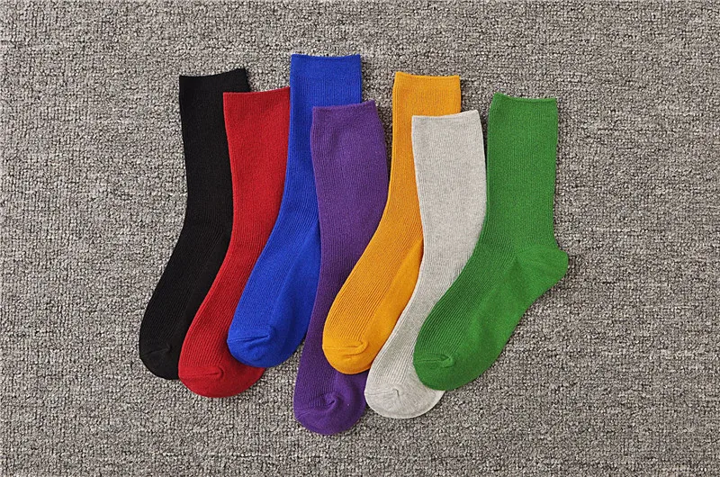 MYORED/1 пара, женские модные однотонные короткие носки, хлопковые забавные носки, женские носки в стиле Харадзюку ярких цветов, подарочные носки для девушек