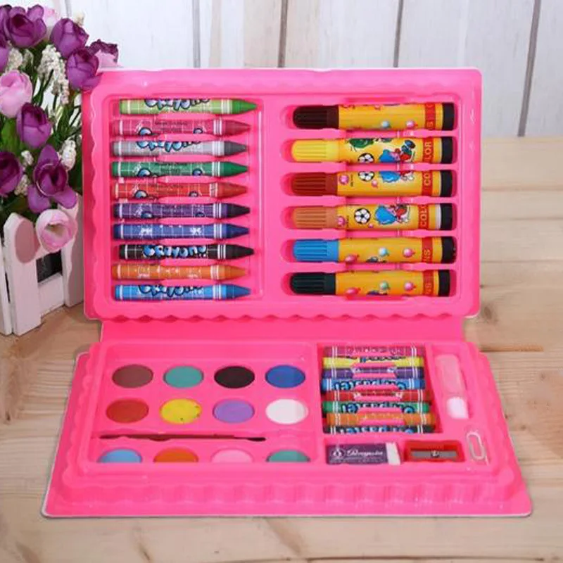 42 In 1 Cocuk Kombinasyonu Boyama Araci Set Su Renk Toz Kalem Mum Boya Cocuklar Icin Tuval Cizim Okul Malzemeleri Kirtasiye Pen Crayon Stationery Set For Kidskids Pen Sets Aliexpress