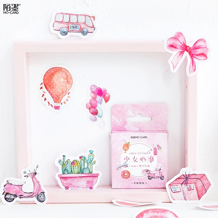 

46pcs\ girl heart DIY creative fun cute stickers album diary calendar scrapbook stickers student stationery office supplies