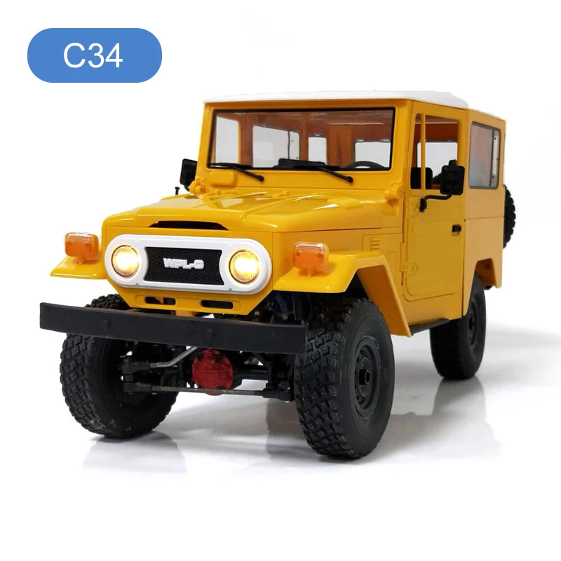 Новое поступление WPL C34 1/16 RTR 4WD 2,4G Buggy Crawler по бездорожью RC компактный автомобильный 2CH типов транспортных средств и головной свет игрушка для мальчиков подарок - Цвет: yellow C34