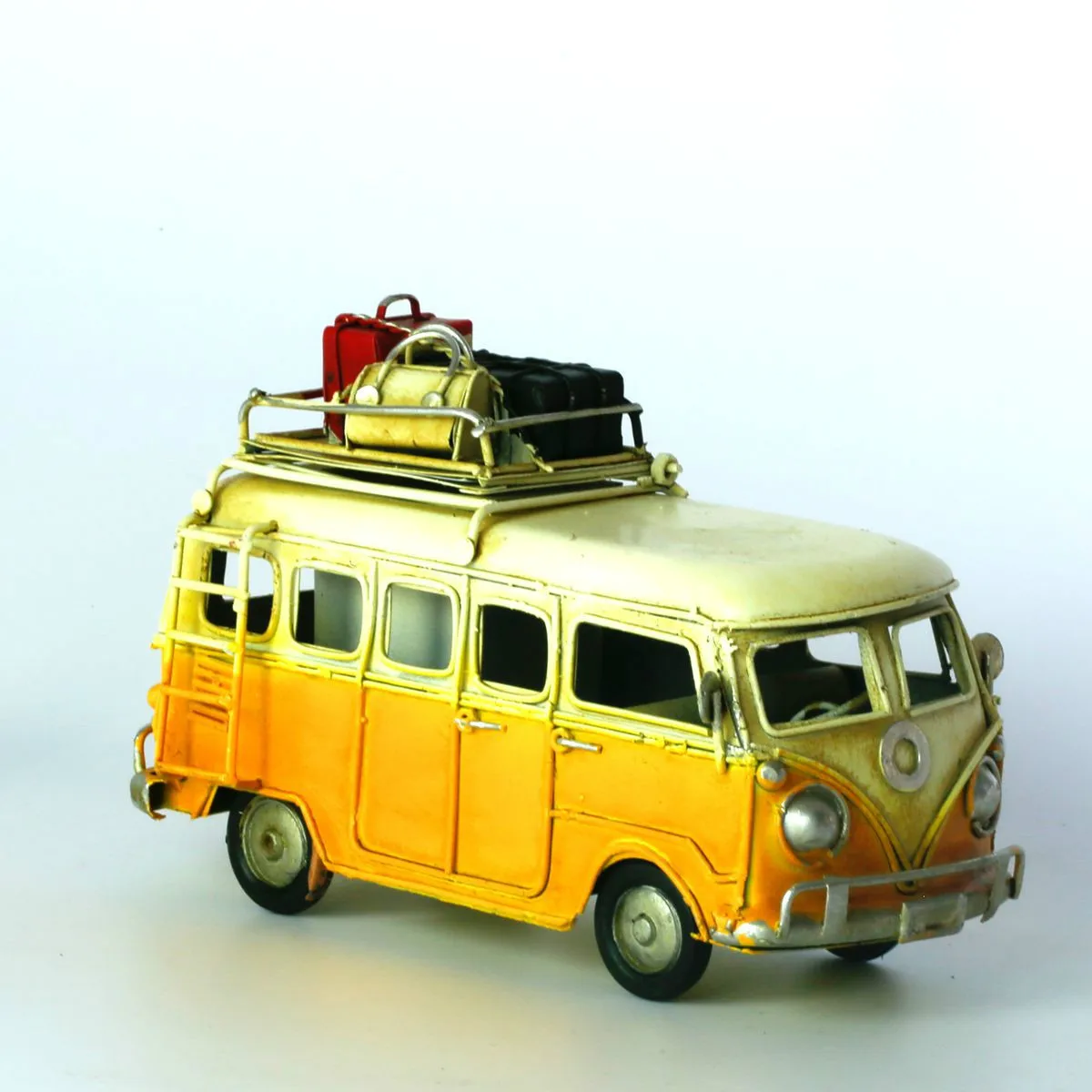 Ручной работы Классический красочный Автобус металлическая модель ретро автомобиль кемпинг автобус с чемоданом Рамка для фотографии для дома Кофейня Свадебные украшения
