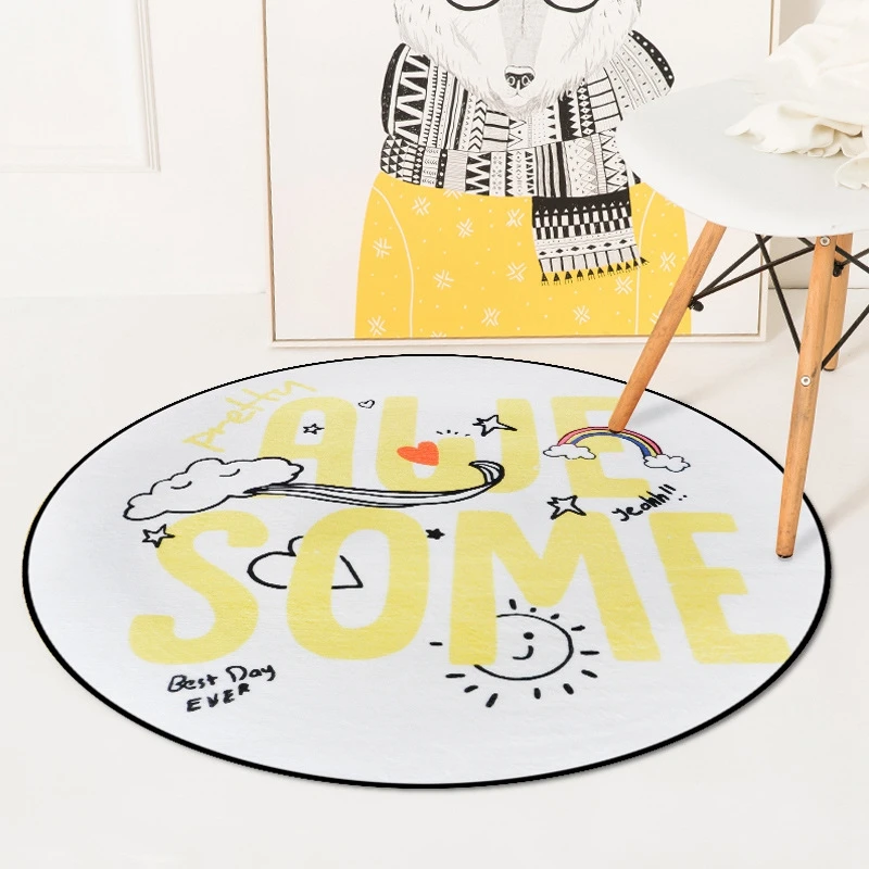 Nordic Cute Cartoon Round Carpets For Living Room Bedroom Chair Area Carpet Rug Children Room Play Tent Kids Soft Floor Mat Rugs Nordic Cute Cartoon Round Carpets For Living Room Bedroom Chair Area Carpet Rug Children Room Play Tent Kids Soft Floor Mat Rugs