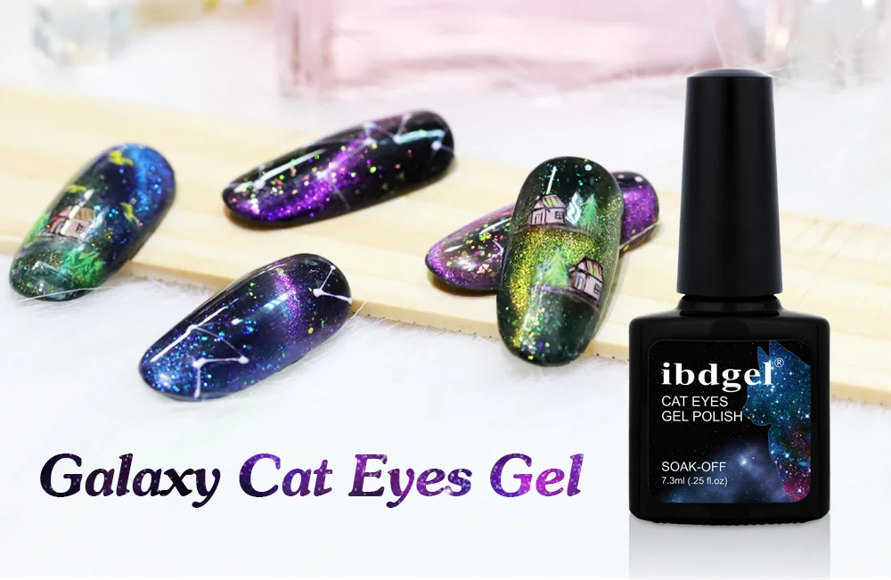400 шт. ibdgel 3D Магнитный глаз хамелеона кота гель градиент Звездное Замачивание УФ-гель для ногтей лак профессиональный дизайн ногтей черная основа
