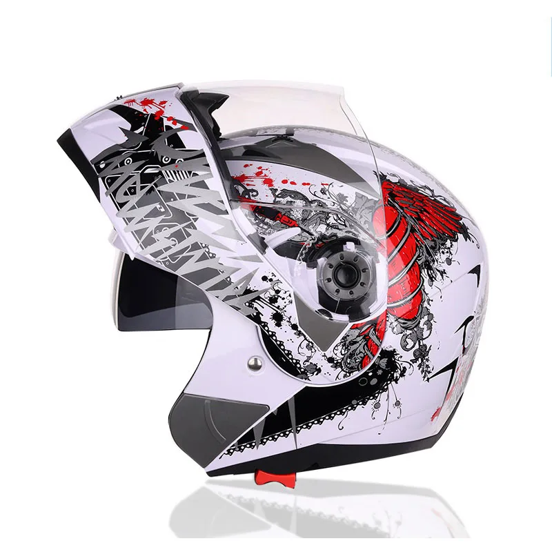 Мотоциклетный шлем флип-ап модульный анфас двойной объектив козырек мотокросса шлем - Цвет: angle