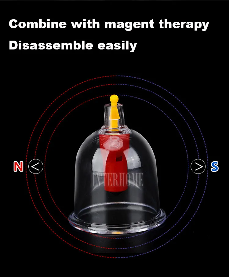 Оригинальное электрическое вакуумное устройство для купирования, набор для домашнего иглоукалывания, магнитного массажа, выскабливания, тип присоски с 12 присосками
