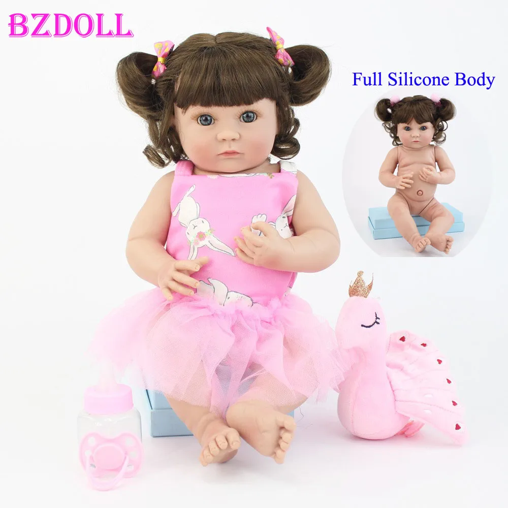 Günstig 40cm Ganzkörper Weichem Silikon Vinyl Reborn Baby Puppe Spielzeug 15 zoll Prinzessin Mini Mädchen Babys Puppe Geburtstag Geschenk spielen Haus Baden Spielzeug
