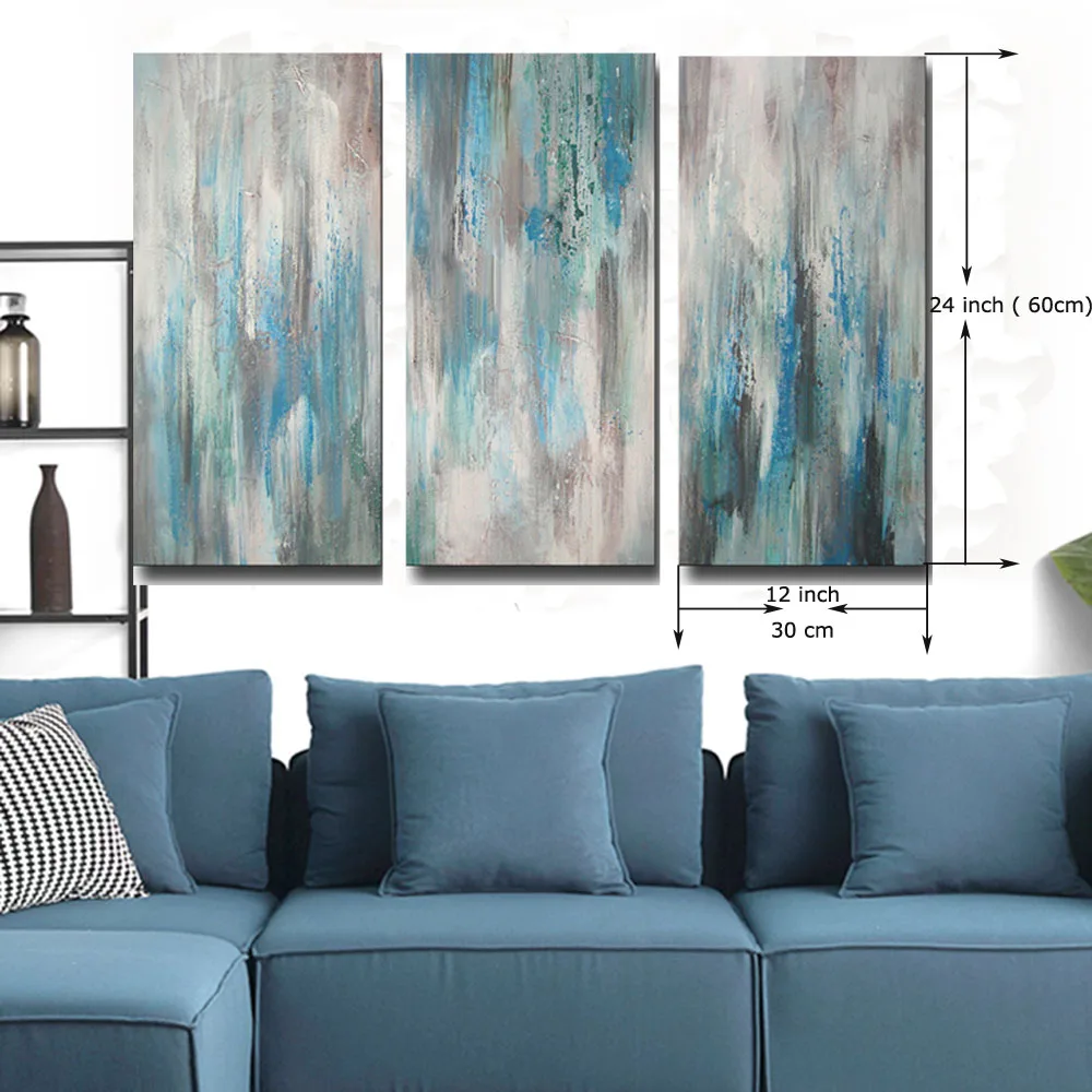 3 Panel Unframed Oil Painting Art Wall Decor Handmade Paintings Acrylic