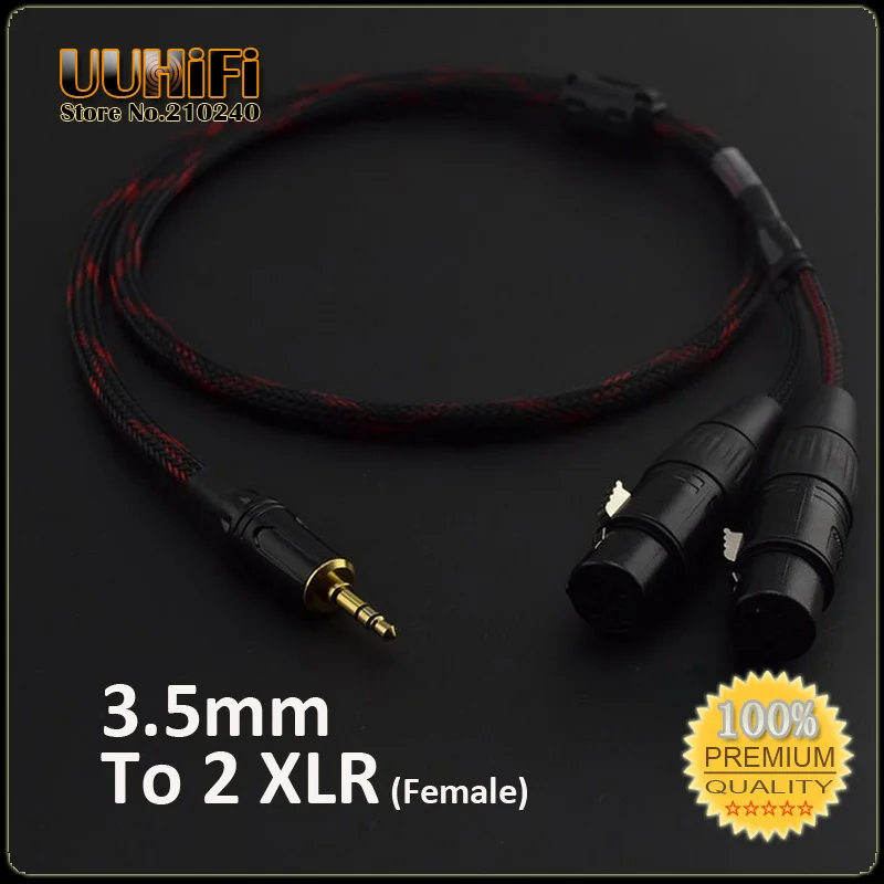 Стерео аудио кабель HIFI 3 5 мм к 2 XLR штекер/гнездо/кабель Canare с магнитным кольцом для