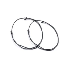 1 ピース黒革コードラッキーブレスレットアンクレット二重層ための調節可能な女性サーフレジャー休暇ジュエリーアクセサリ(China)