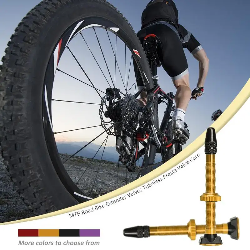 2 шт. 40/60 мм MTB дорожный велосипед Extender клапаны бескамерные Presta клапан Core