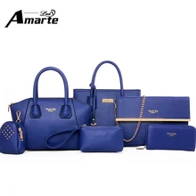 2016 Women bags set 6pcs Cross Body Bag For Teenager Girls Shoulder Bags For Womens Pu Leather Casual Women’s Kit Bags