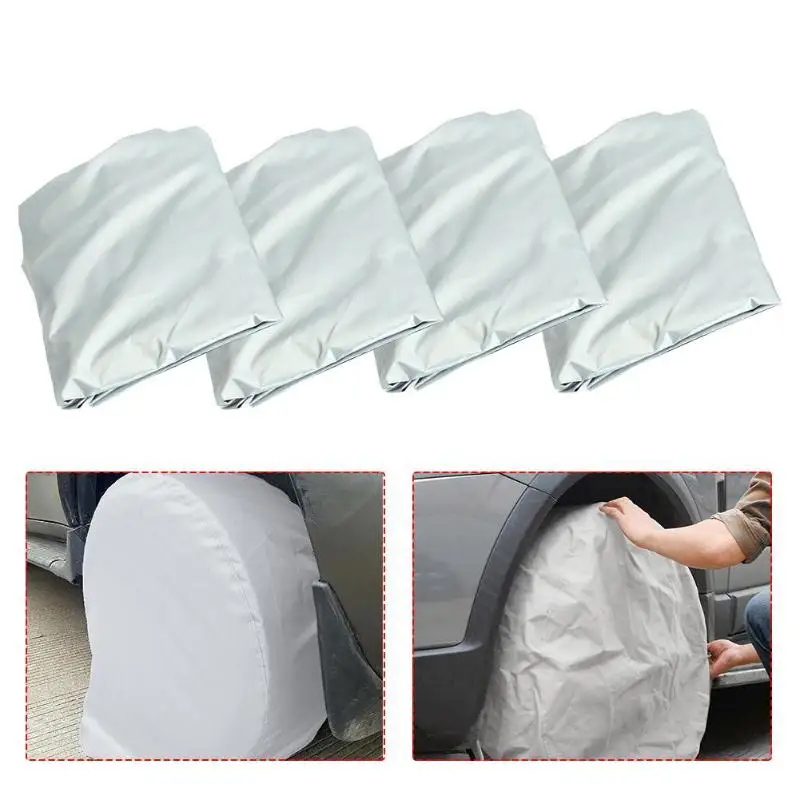 VODOOL 4Pcs/Set Tire Cover Aluminum Foil Coated Waterproof Dustproof