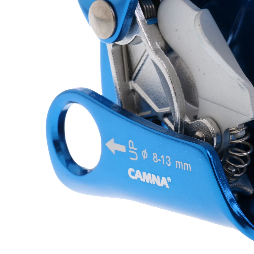 Rock Climbing Ascender for Right Hand Blue with Auto Lock Carabiner