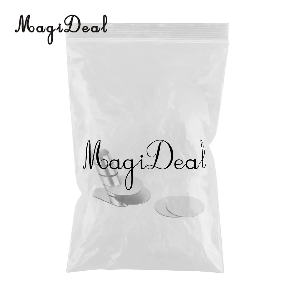 MagiDeal 4pcs/set Car Use Slice Coasters Hot Cold Drinks Cup Mat Stainless Steel - Round & Square,Anti Spills, Scratches, Damage