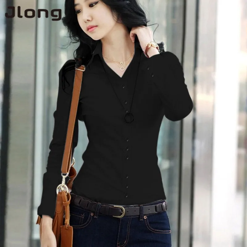 Женская Мода ПР Стиль рубашка с длинным рукавом отложной воротник Button Леди Блузка Топы rorh D2