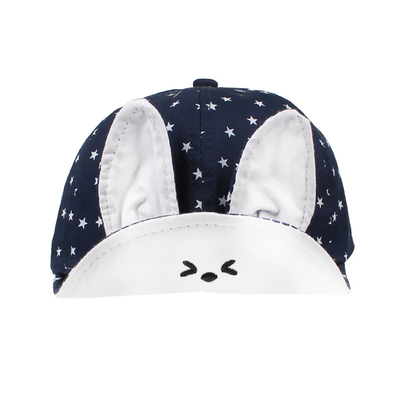 Cute Cartoon Baby Cap Rabbit Ears Baby Sun Hat For Girls Star Print Cotton Baby Hat Spring Summer Infant Cap Baby Boys Clothing (19)