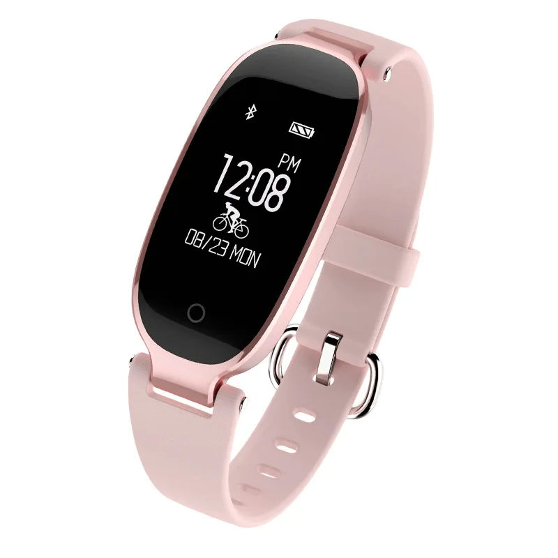 S3 Шагомер Смарт-часы для женщин Bluetooth водонепроницаемый женский браслет ремешок Smartwatch relogio inteligente для Android IOS - Цвет: Розовый