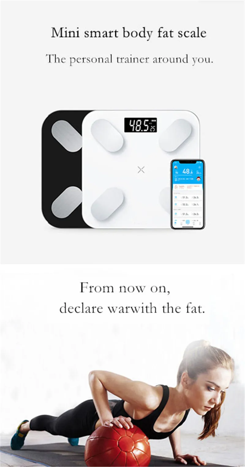 Весы для тела и жира, умный электронный светодиодный весы для ванной, Bluetooth, приложение для Android/IOS, xiaomi mi 2 USB