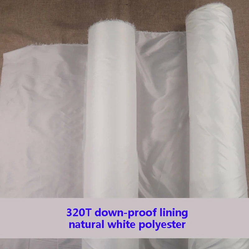 

Natural white down proof lining 320T polyester cire taffeta material 100cm*148cm