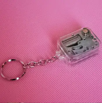 

2019 New Creative birthday gift mini square acrylic music box keychain