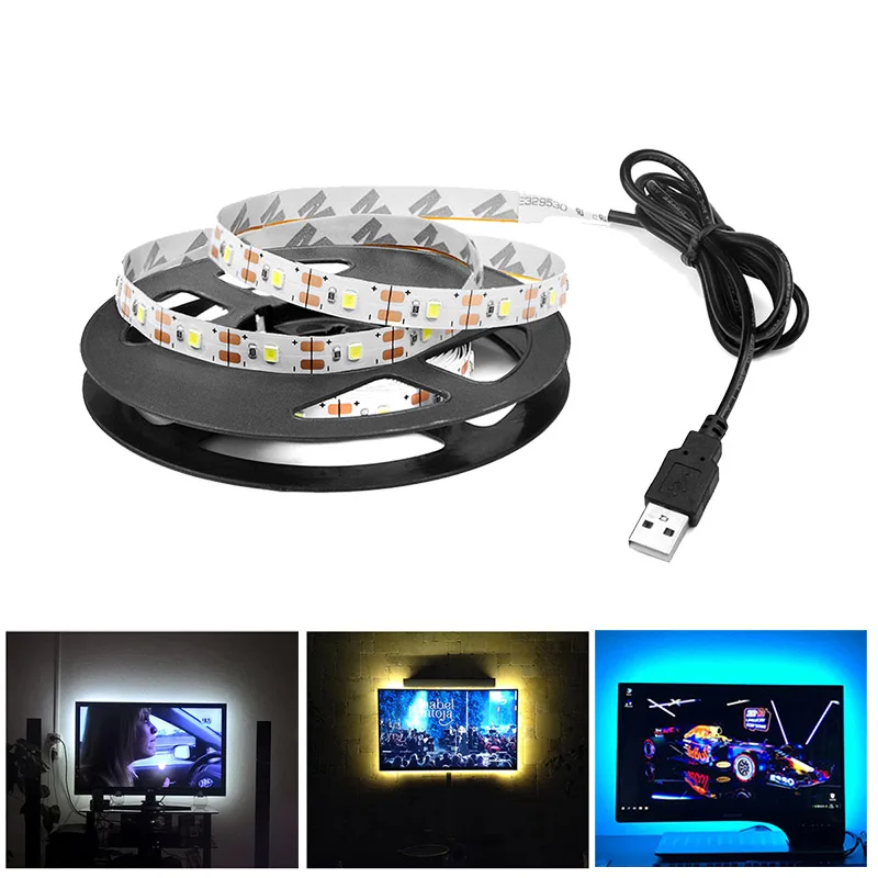 

Novelty lights No harm eyes 5V USB Lamp SMD 2835 1M 2M 3M 4M 5M Warm/White/RGB Flexible LED TV Background Decoration