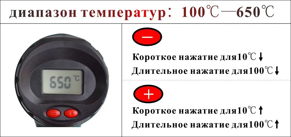 NEWACALOX 2000 Вт 220 В ЕС Plug промышленный Электрический фена терморегулятор ЖК дисплей термоусадочная упаковка нагревательный элемент