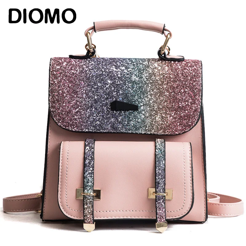 

DIOMO 2018 Women's Small Backpack Sequin Multipurpose Korean Style Fashion Mini Backpacks for Girls Bagpack back pack