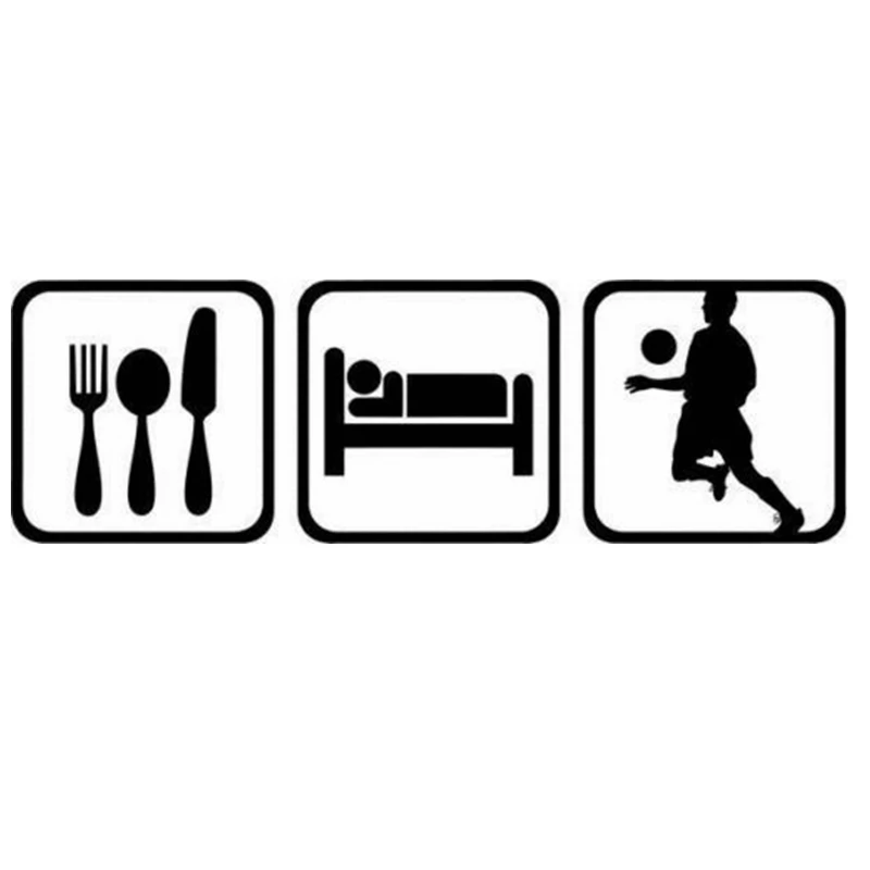 Eat Sleep Football Player Sticker Sports Soccer Car Decal Helmets Kids Room Name Posters Vinyl Wall Decals Football Sticker