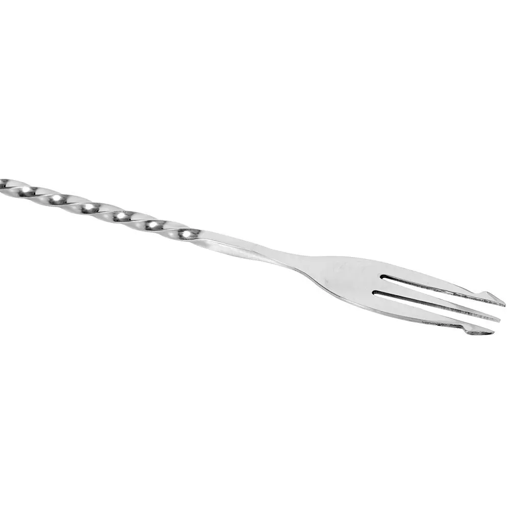 Stainless Steel Long Handle Cocktail Mixing Spoon Drinks Bar Spoons with Fork Make Flavour Bursting Cocktails With Ease