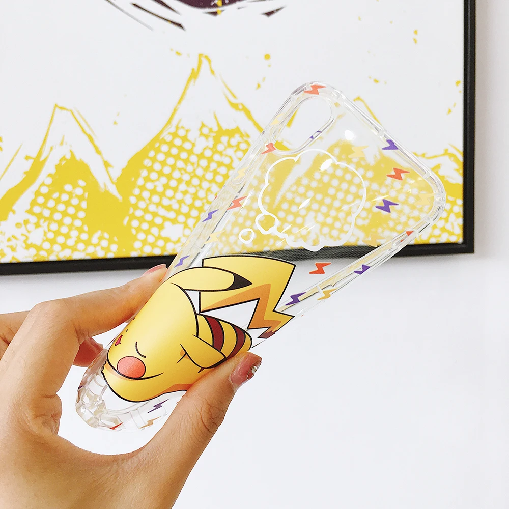 For iPhone 7 8 Plus X 10 Pikachue TPU Mobile Phone Case For iPhone 6 6S 6Plus 6SPlus Pokemons Case Transparent For iPhone X Case (6)